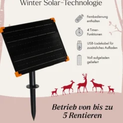Bicolor Solar-LED-Rentiere mit Schlitten Swinsty