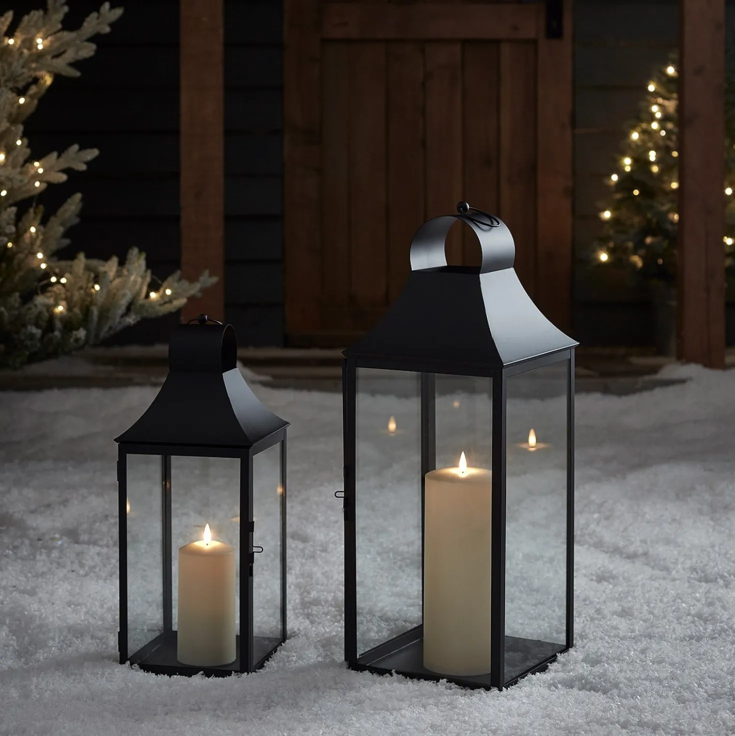 34cm Albury Gartenlaterne mit TruGlow® Outdoor Kerze mit Fernbedienung