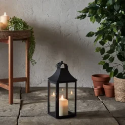 34cm Albury Gartenlaterne mit TruGlow® Outdoor Kerze mit Fernbedienung