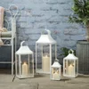34cm Albury Gartenlaterne weiß mit TruGlow® Outdoor Kerze