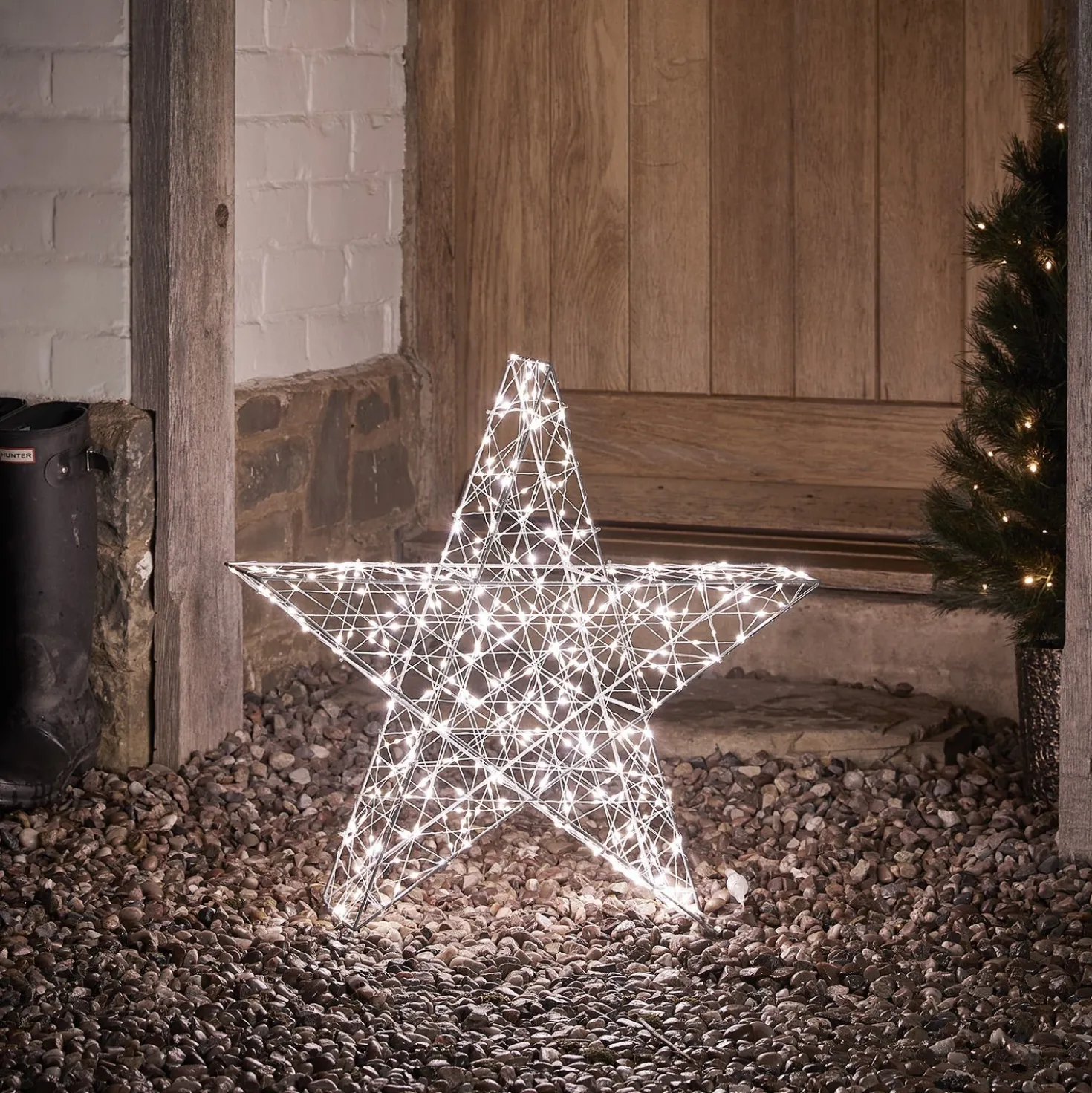 60cm Bicolor LED Stern Weihnachtsdeko außen