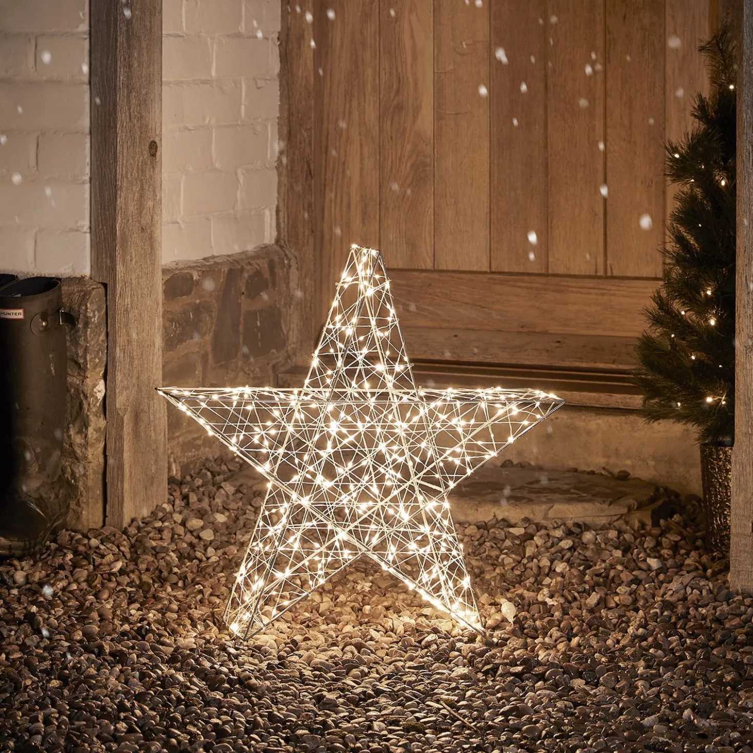 60cm Bicolor LED Stern Weihnachtsdeko außen