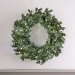 45cm Bicolor LED Weihnachtskranz Tannenzweige