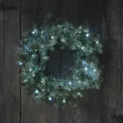 45cm Bicolor LED Weihnachtskranz Tannenzweige