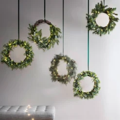 50cm Mistelzweig Weihnachtskranz mit Beleuchtung