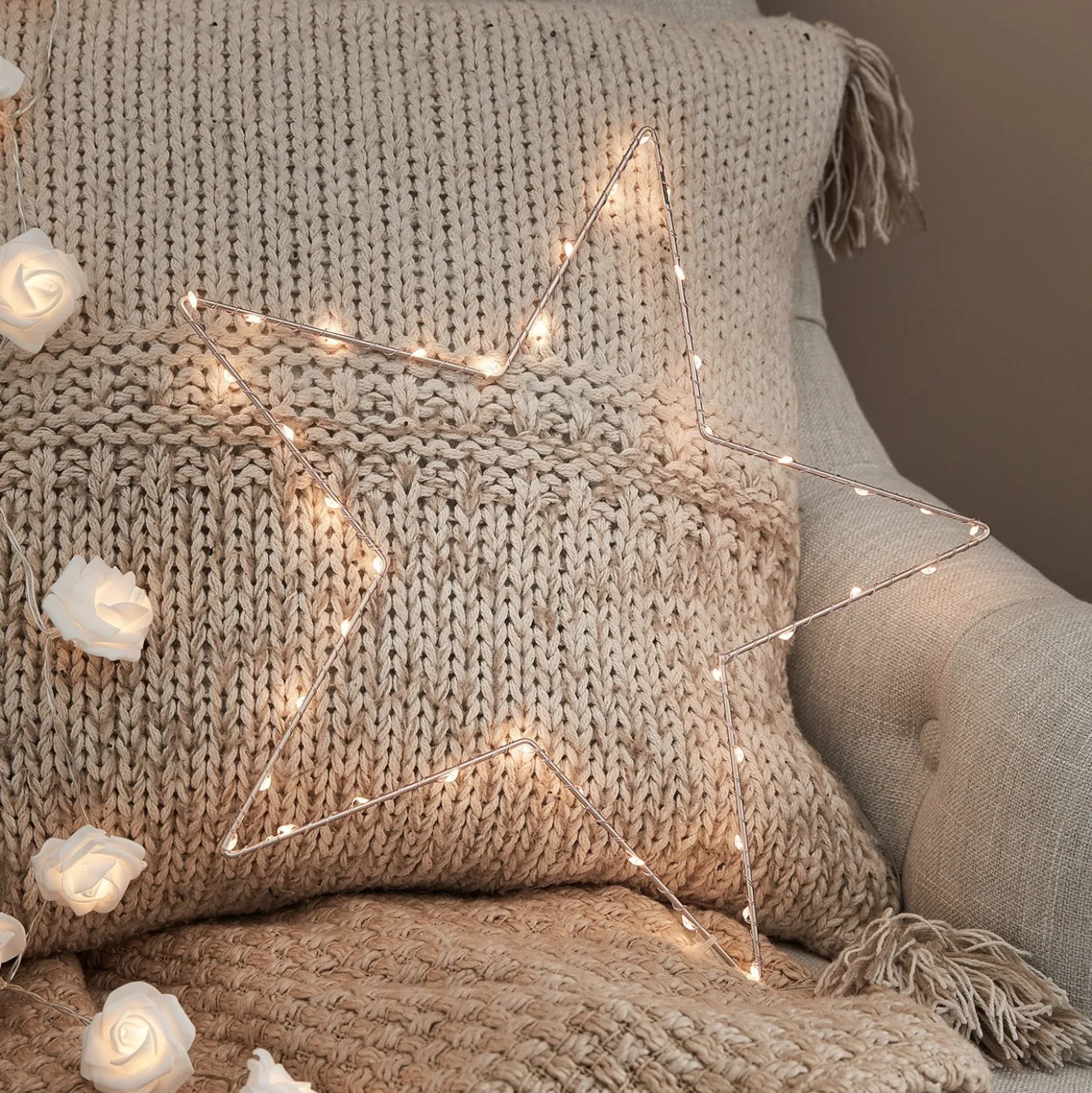 34cm Osby LED Stern rosegold