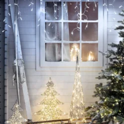 Core Connect 10m 320er LED Eiszapfen Lichterkette weiß koppelbar transparentes Kabel