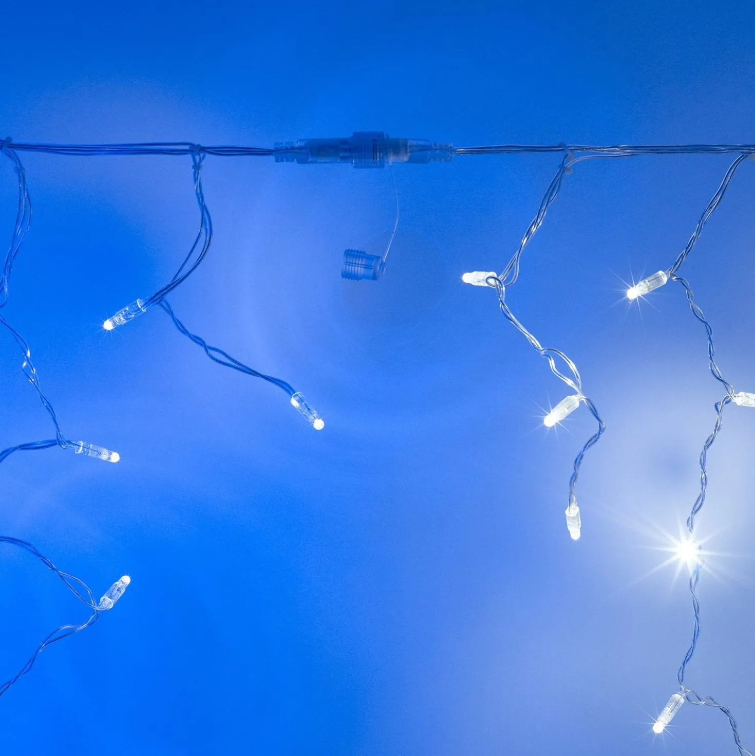 Core Connect 10m 320er LED Eiszapfen Lichterkette weiß koppelbar transparentes Kabel