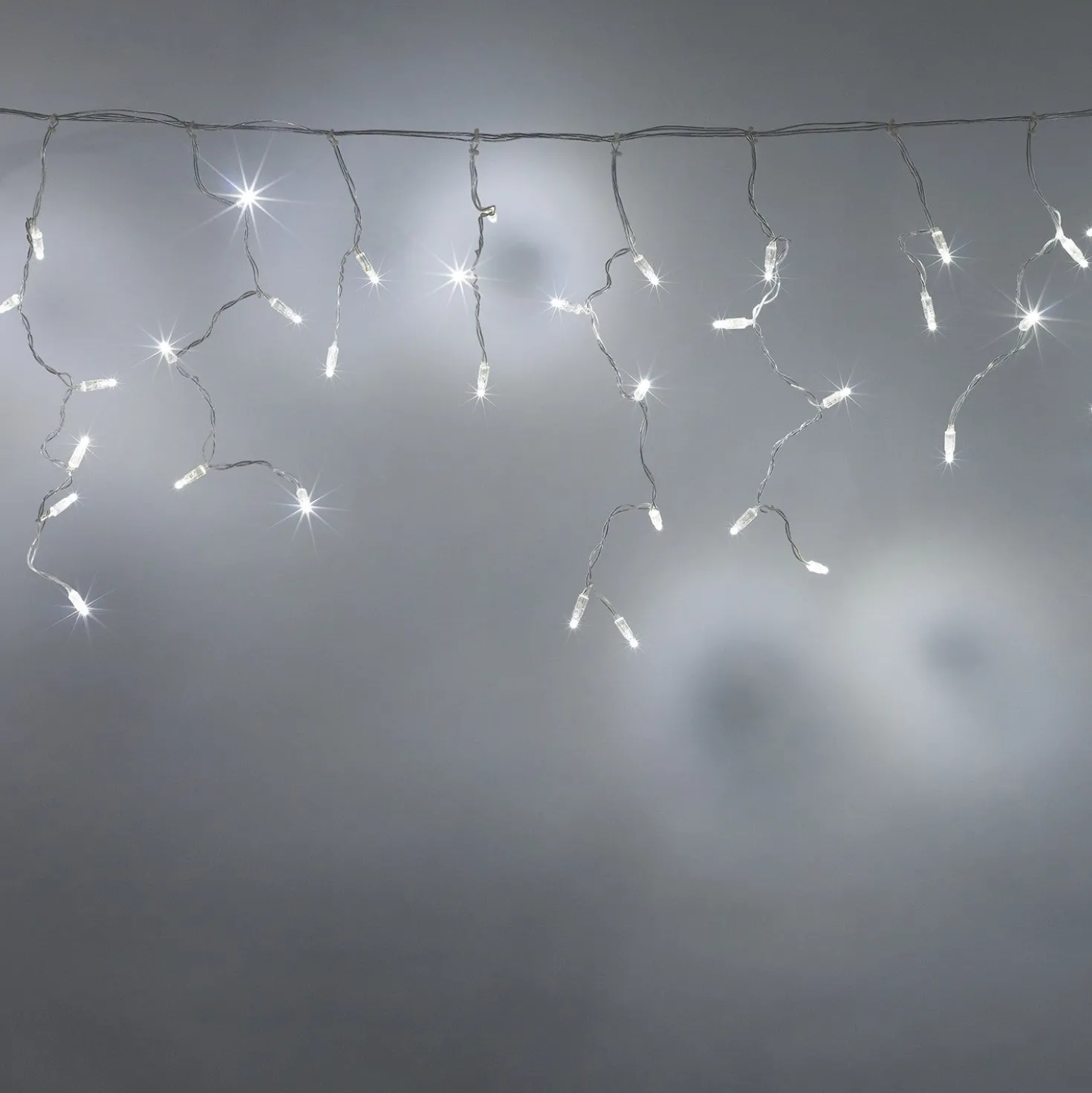 Core Connect 2m 64er LED Eiszapfen Lichterkette weiß koppelbar transparentes Kabel