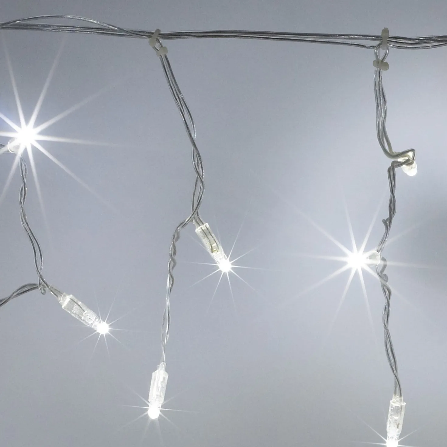 Core Connect 2m 64er LED Eiszapfen Lichterkette weiß koppelbar transparentes Kabel