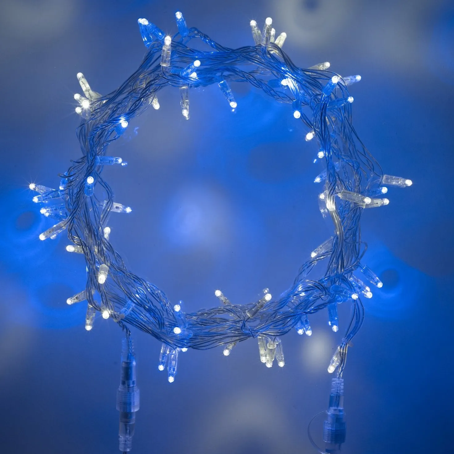 Core Connect 50m 500er LED Lichterkette blau weiß koppelbar transparentes Kabel