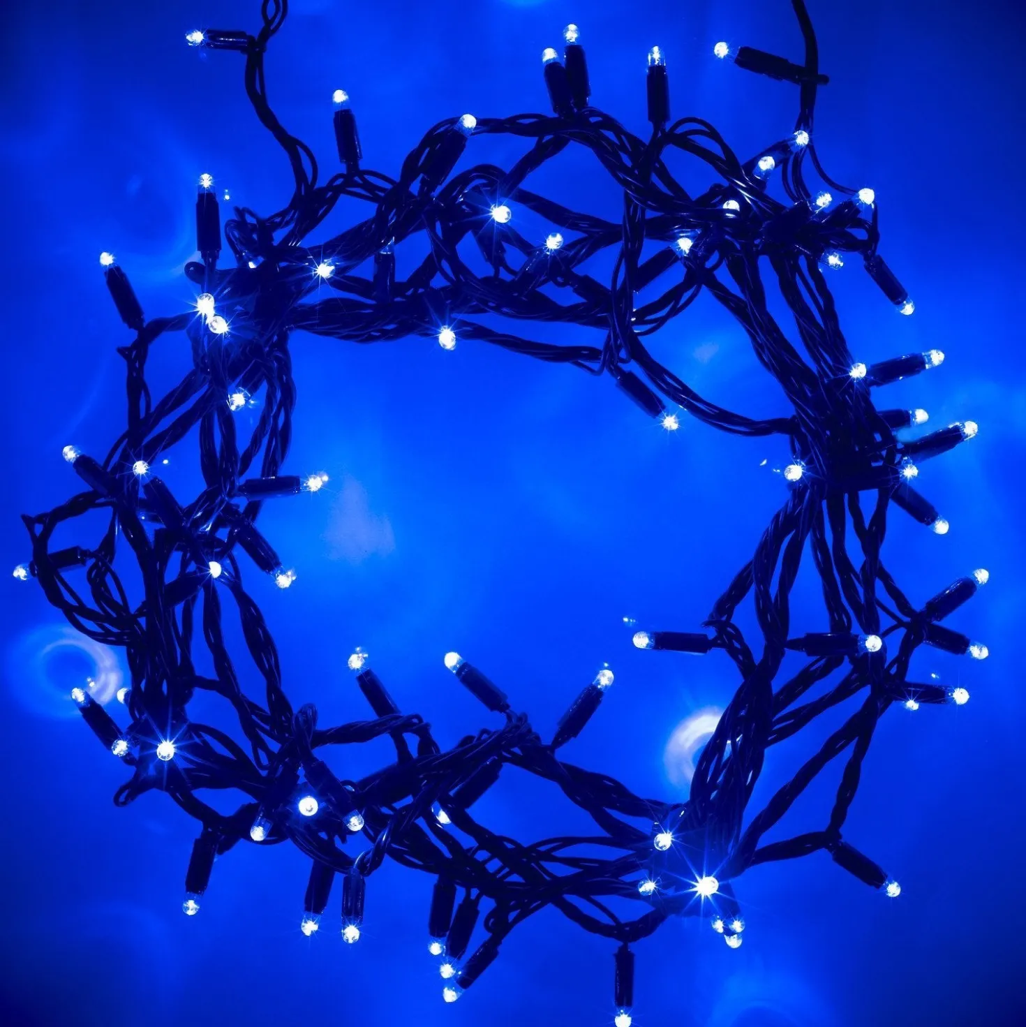 Core Connect 20m 200er LED Lichterkette blau koppelbar grünes Kabel