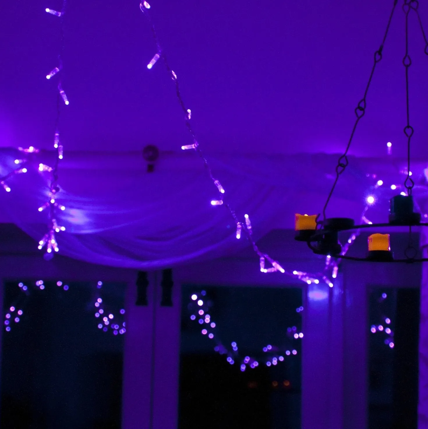 Core Connect 60m 600er LED Lichterkette lila koppelbar transparentes Kabel