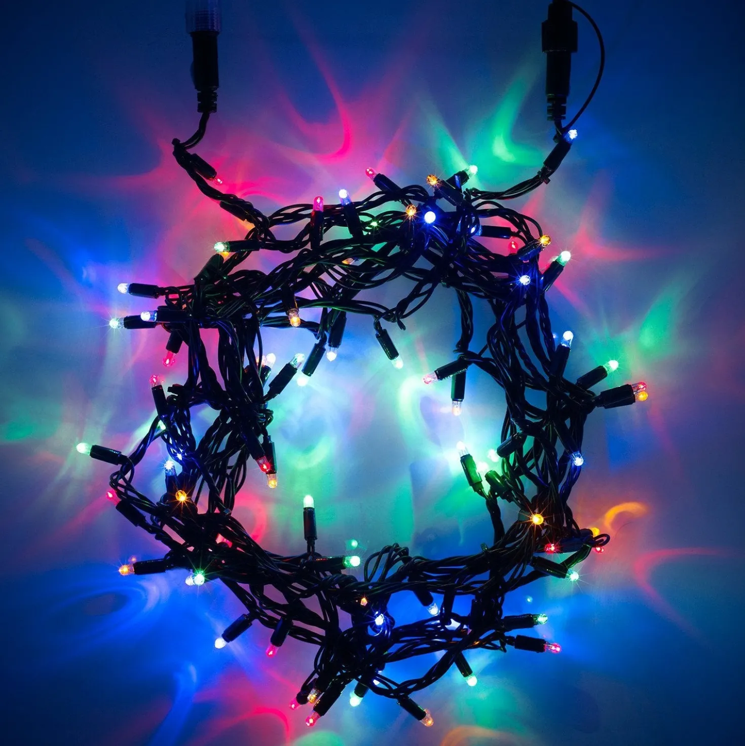 Core Connect 80m 800er LED Lichterkette bunt koppelbar grünes Kabel