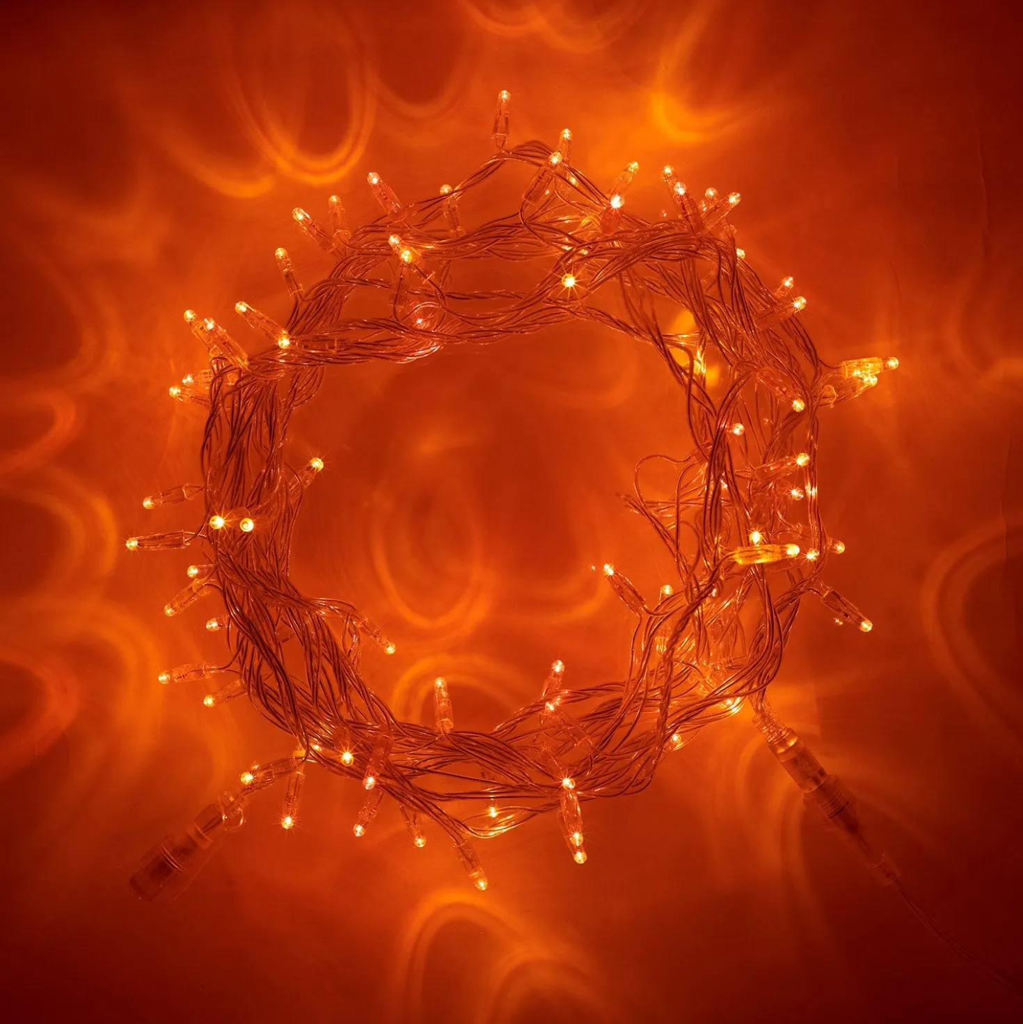 Core Connect 10m 100er LED Lichterkette orange koppelbar transparentes Kabel