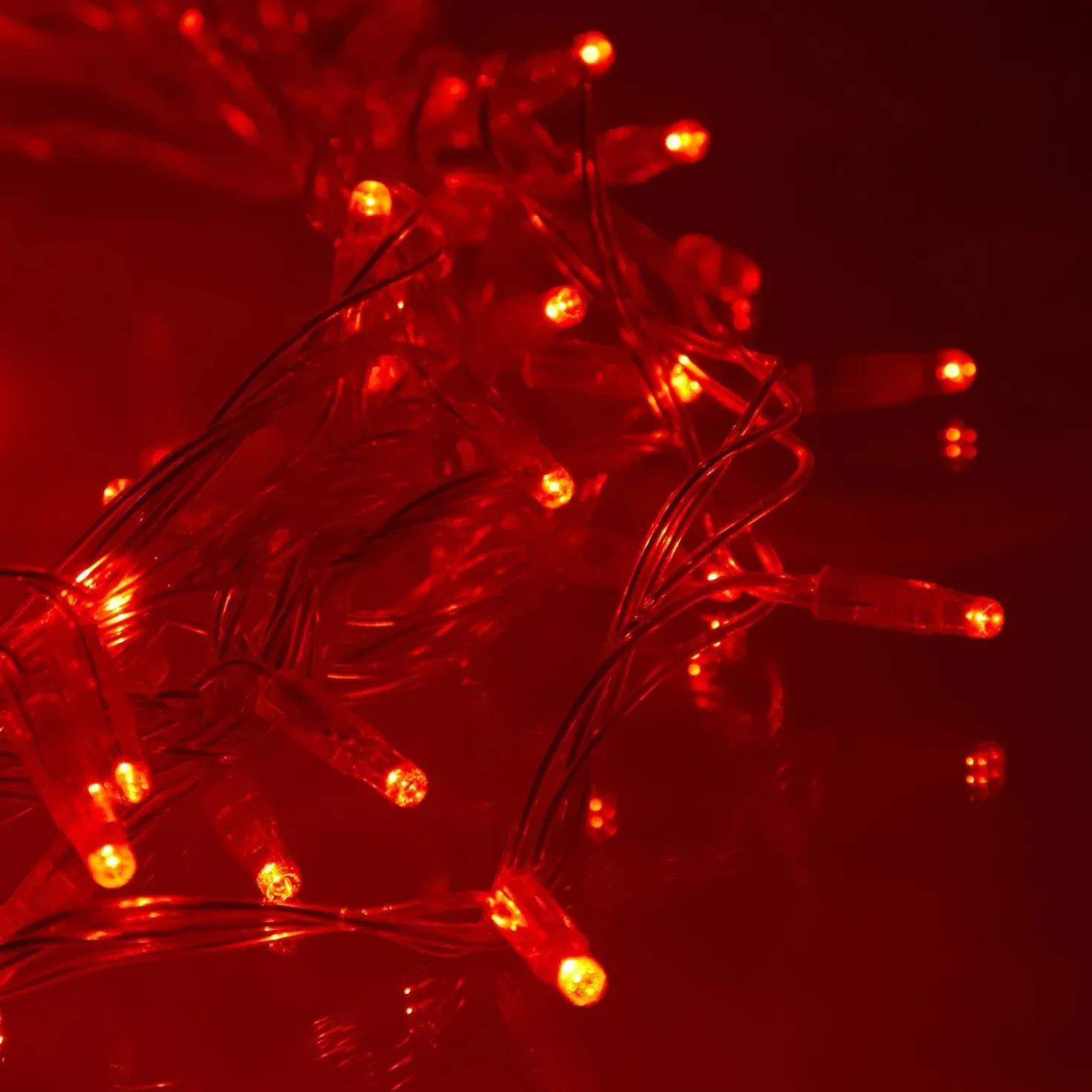 Core Connect 50m 500er LED Lichterkette rot koppelbar transparentes Kabel