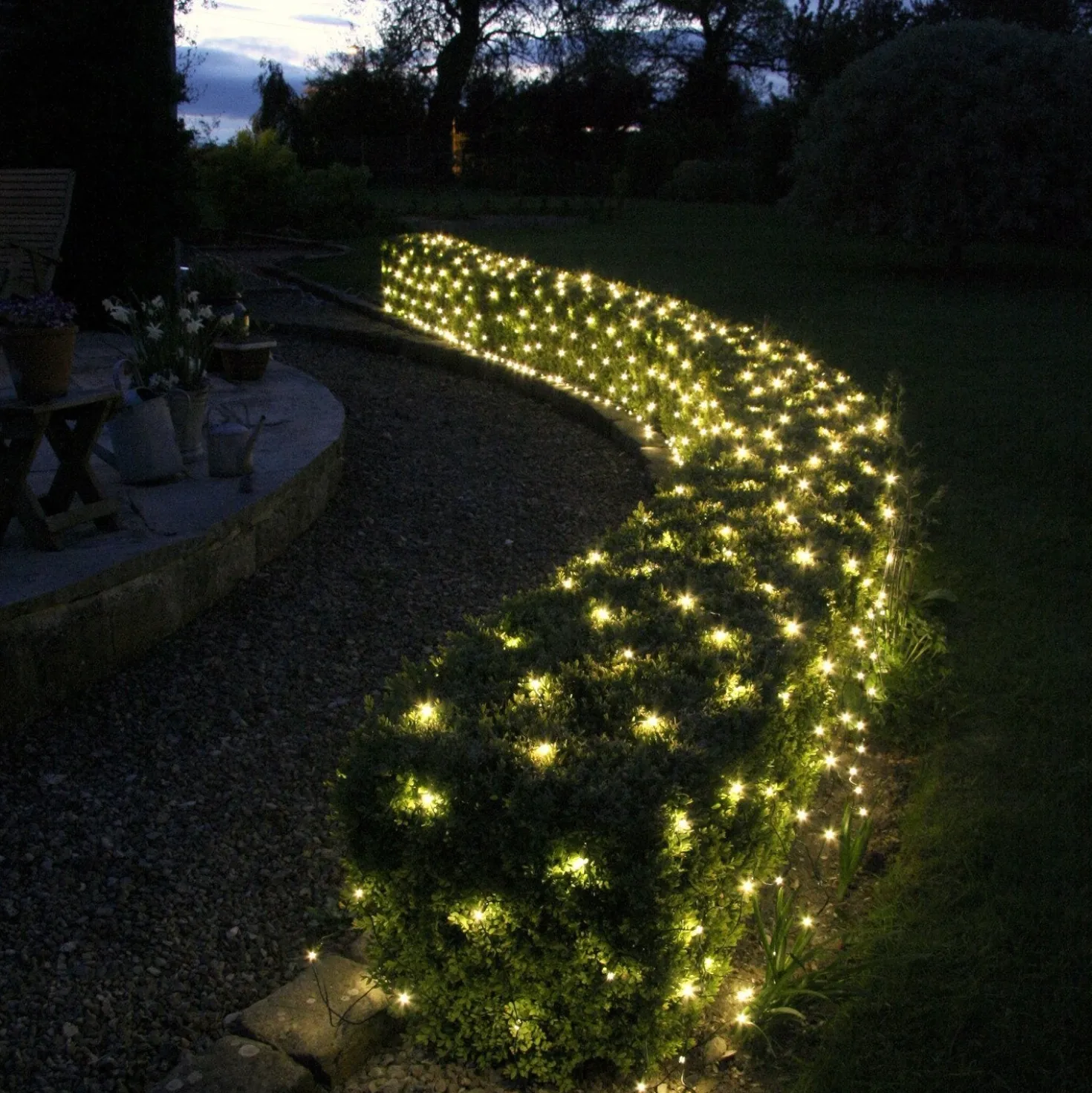 Core Connect 4m x 2m 280er LED Lichternetz warmweiß koppelbar grünes Kabel