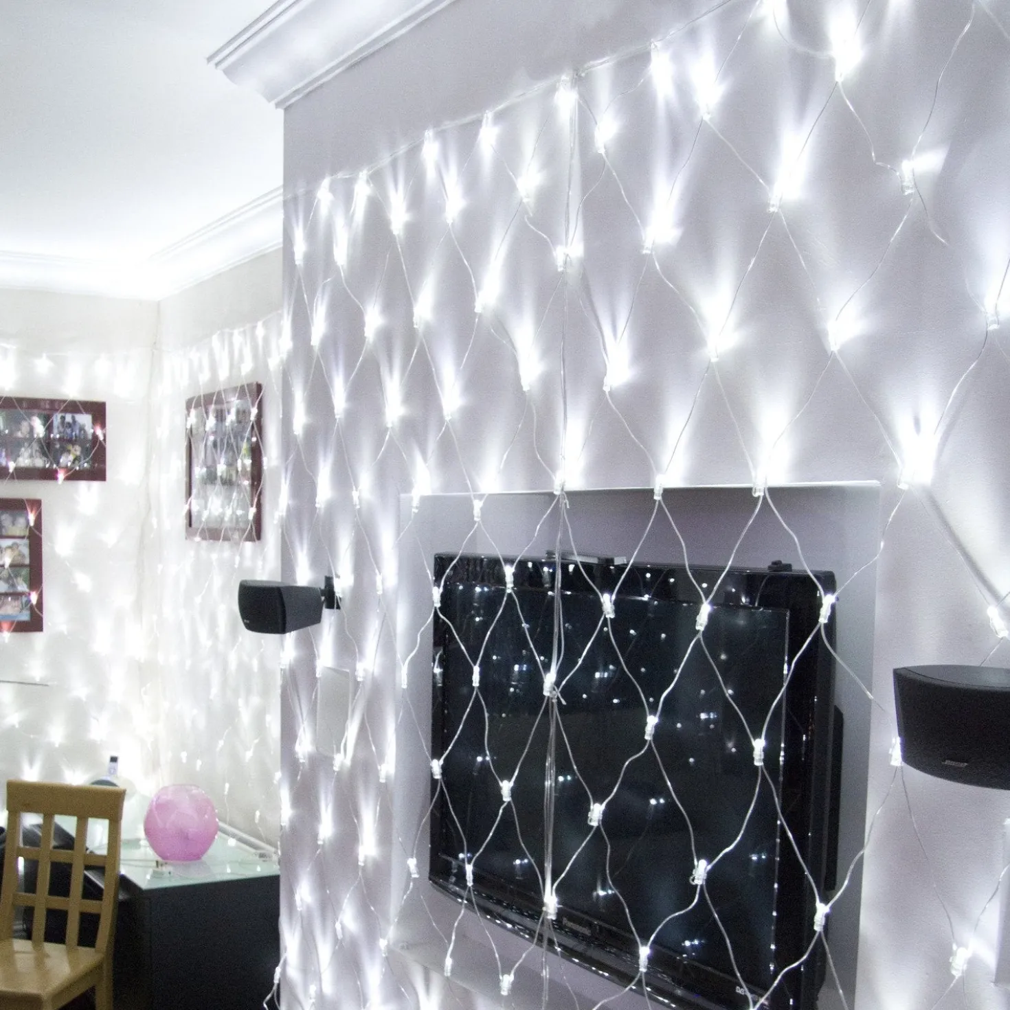 Core Connect 6m x 2m 420er LED Lichternetz weiß koppelbar transparentes Kabel