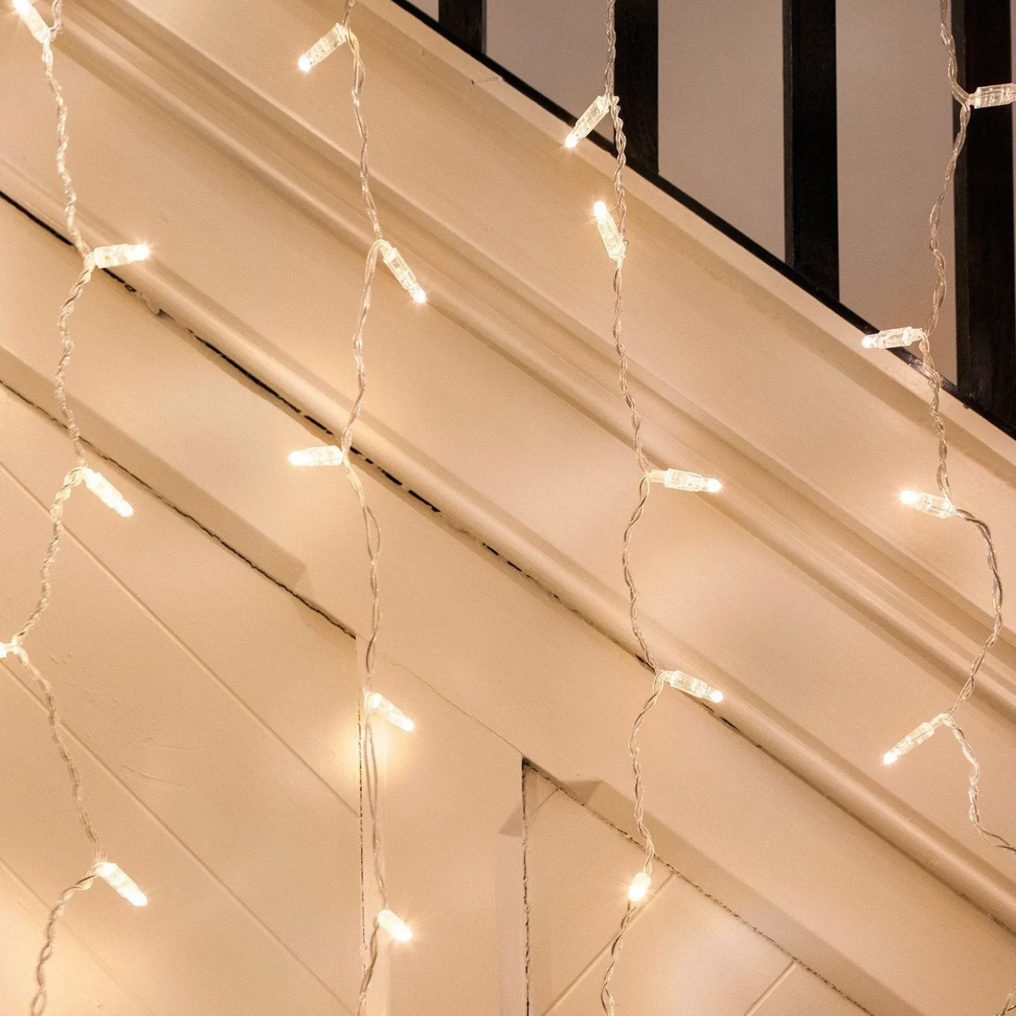 Core Connect 8m x 2m 768er LED Lichtervorhang warmweiß koppelbar transparentes Kabel