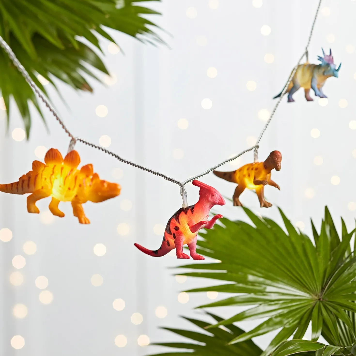 12er bunte Lichterkette Dinosaurier Batteriebetrieb