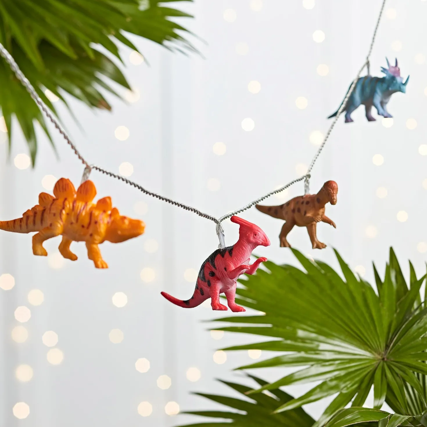 12er bunte Lichterkette Dinosaurier Batteriebetrieb