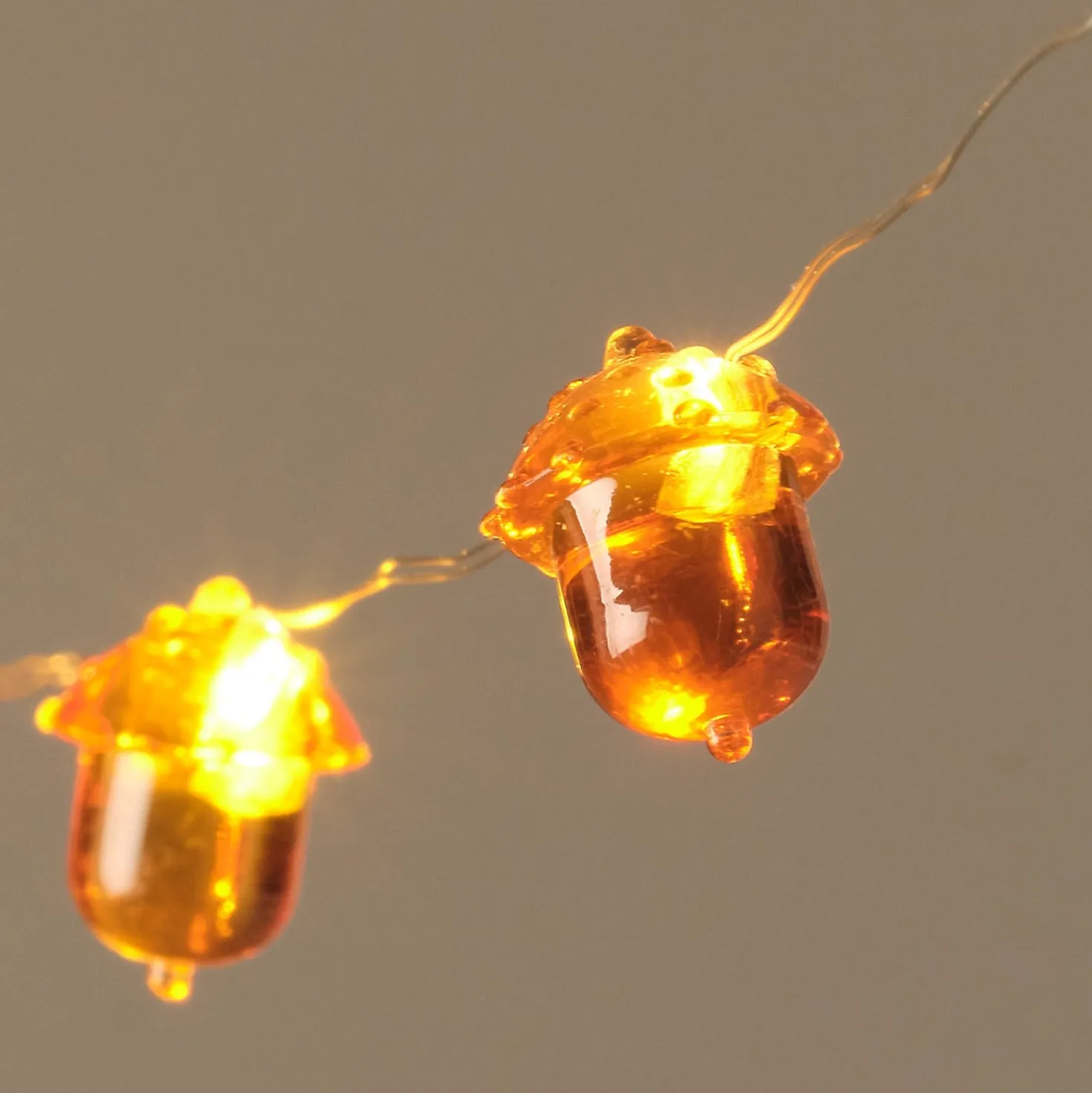 20er Eichel LED-Mikro-Lichterkette mit Timer in Warmweiß