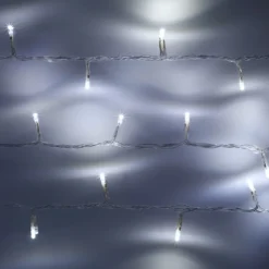 200er LED Batterie Außenlichterkette weiß transparentes Kabel