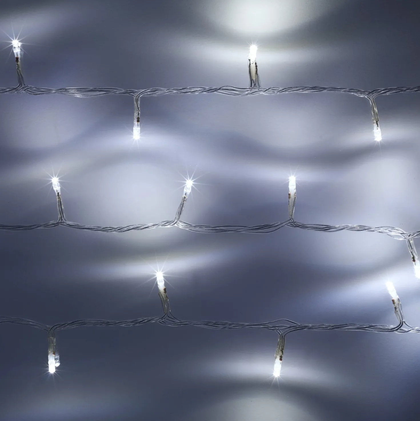 200er LED Batterie Außenlichterkette weiß transparentes Kabel