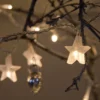 30er LED Lichterkette Stern warmweiß