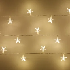 30er LED Lichterkette Stern warmweiß