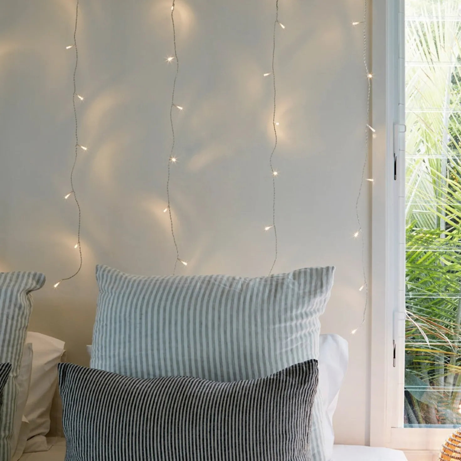 40er LED Lichtervorhang warmweiß 1 x 1m