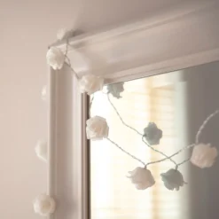 20er LED Rosen Lichterkette warmweiß batteriebetrieben