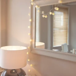 20er LED Rosen Lichterkette warmweiß batteriebetrieben