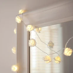30er LED Rosen Lichterkette warmweiß
