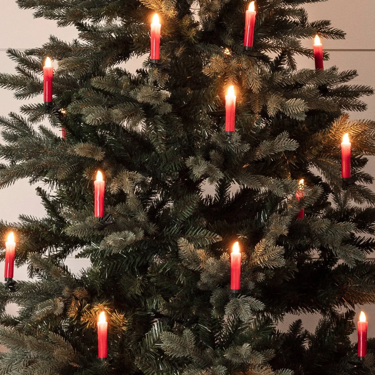 20er LED Weihnachtsbaumkerzen rot