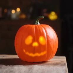 2er-Set Animierte Halloween-Kürbisse mit Sound- & Lichteffekten
