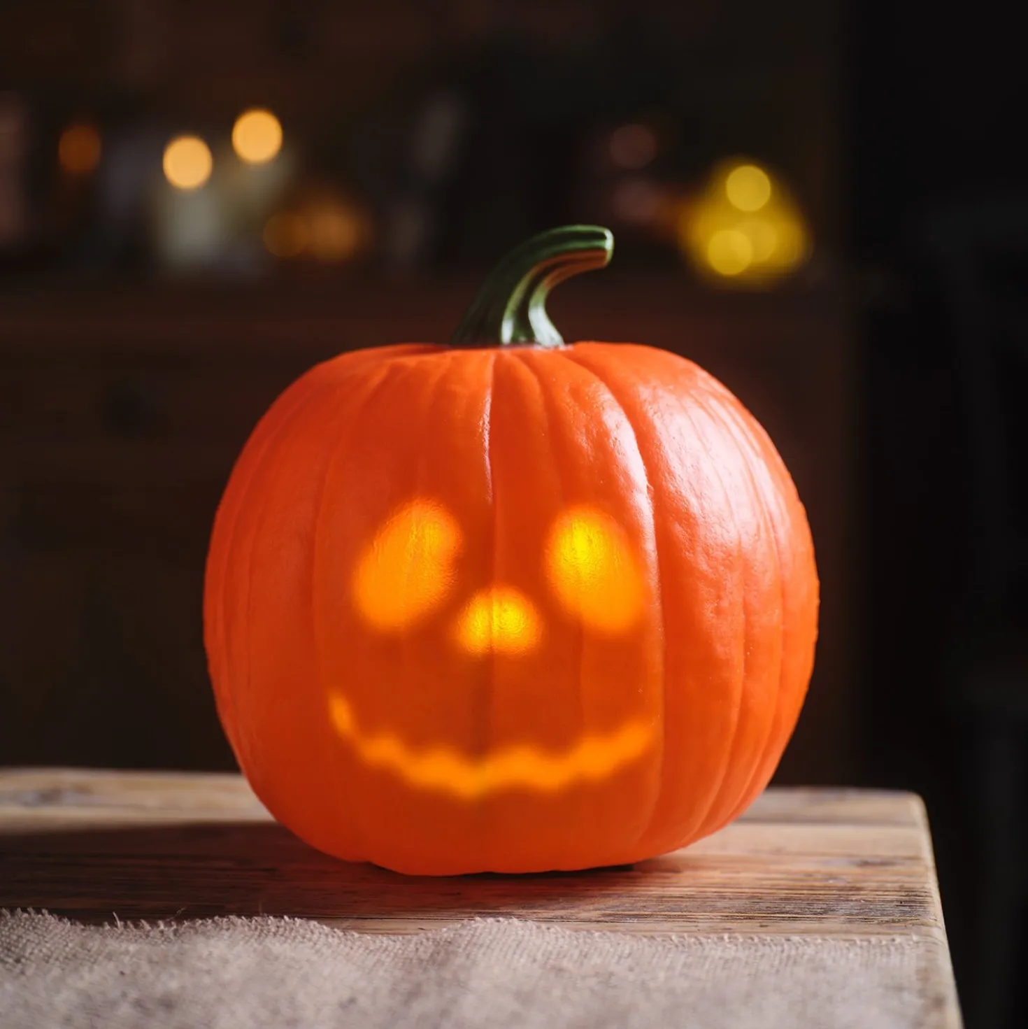 2er-Set Animierte Halloween-Kürbisse mit Sound- & Lichteffekten