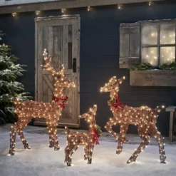 3er Set braune LED-Rentierfamilie Harewood