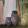 2er Set Canberra Laternen Rattan schwarz