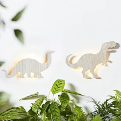 2er Set Dinosaurier Wandlampen Kinderzimmer