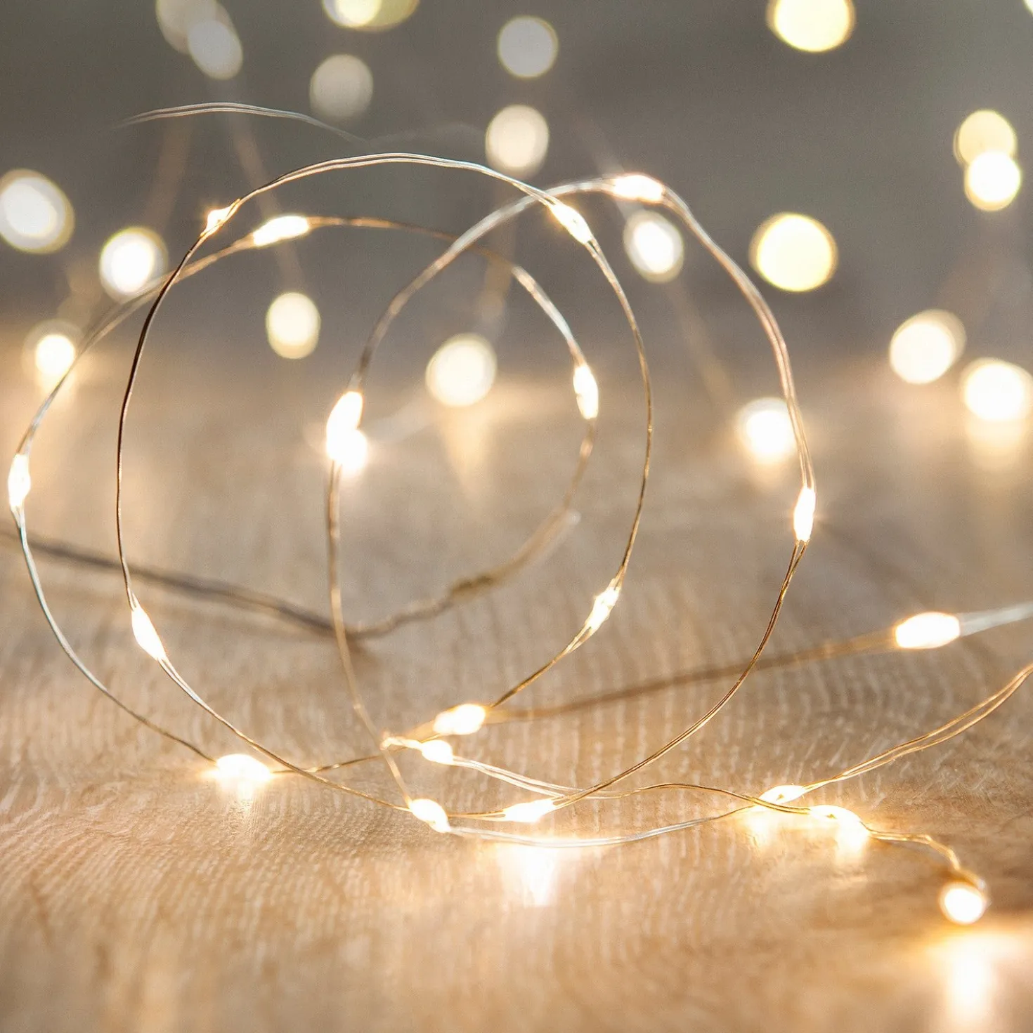 2er Set 20er LED Mikro-Lichterkette in warmweiß