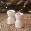 2er Set Kerzenhalter aus Keramik für Stabkerzen