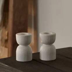 2er Set Kerzenhalter aus Keramik für Stabkerzen