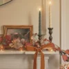 2er Set LED Herbstkranz mit Girlande 40 LEDs und Timer in Braun und Grün