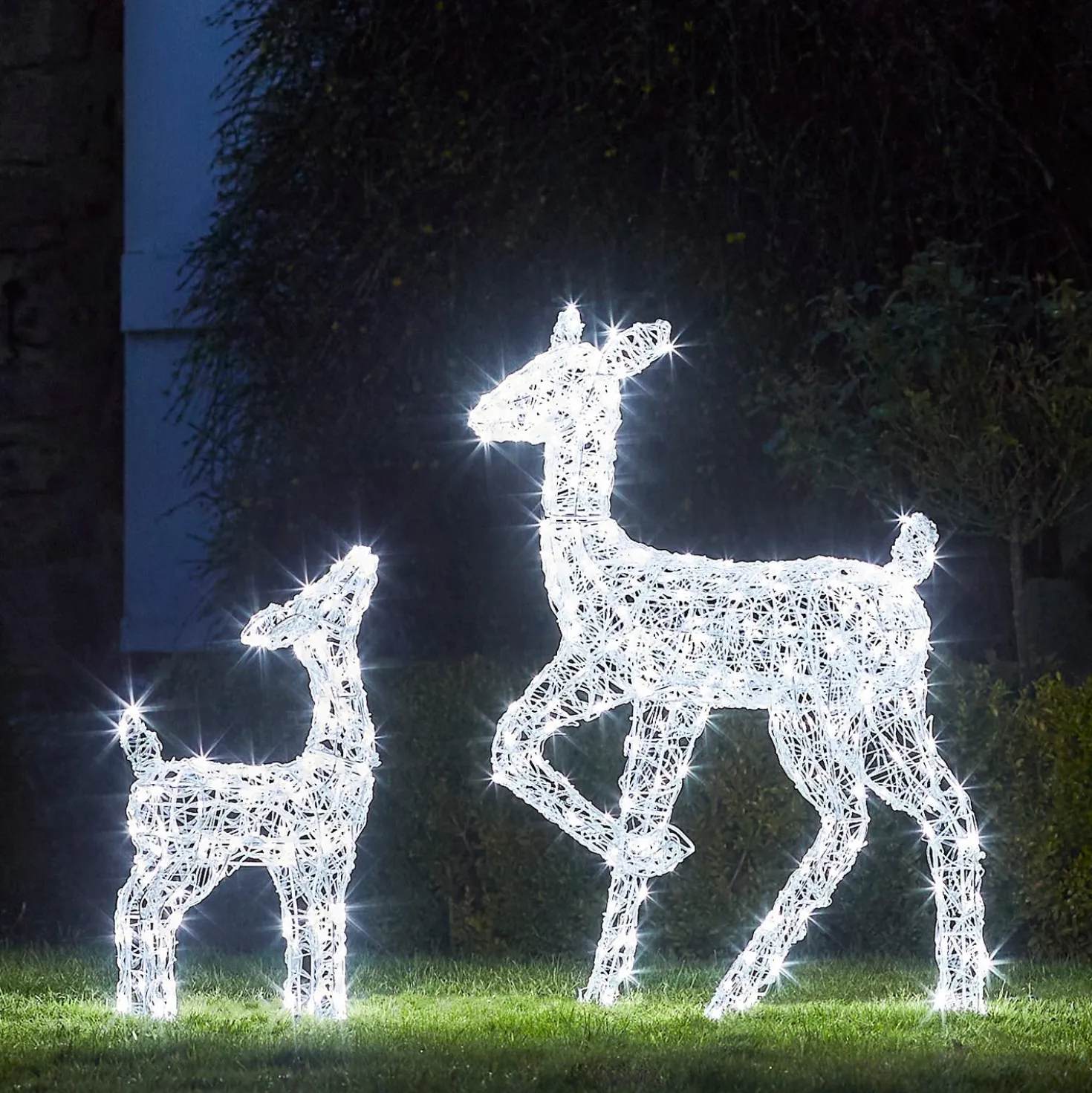 2er Set LED-Rentier Hirschkuh & Rehkitz M Swinsty