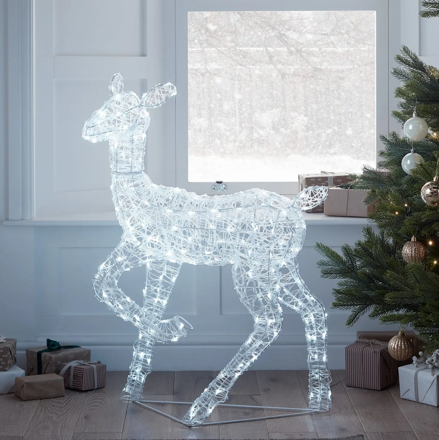 2er Set LED-Rentier Hirschkuh & Rehkitz M Swinsty