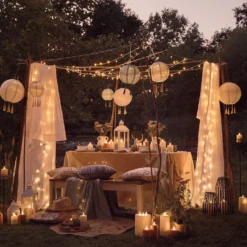 2er Set Perth Metall Laternen weiß mit TruGlow® Outdoor Kerzen mit Fernbedienung
