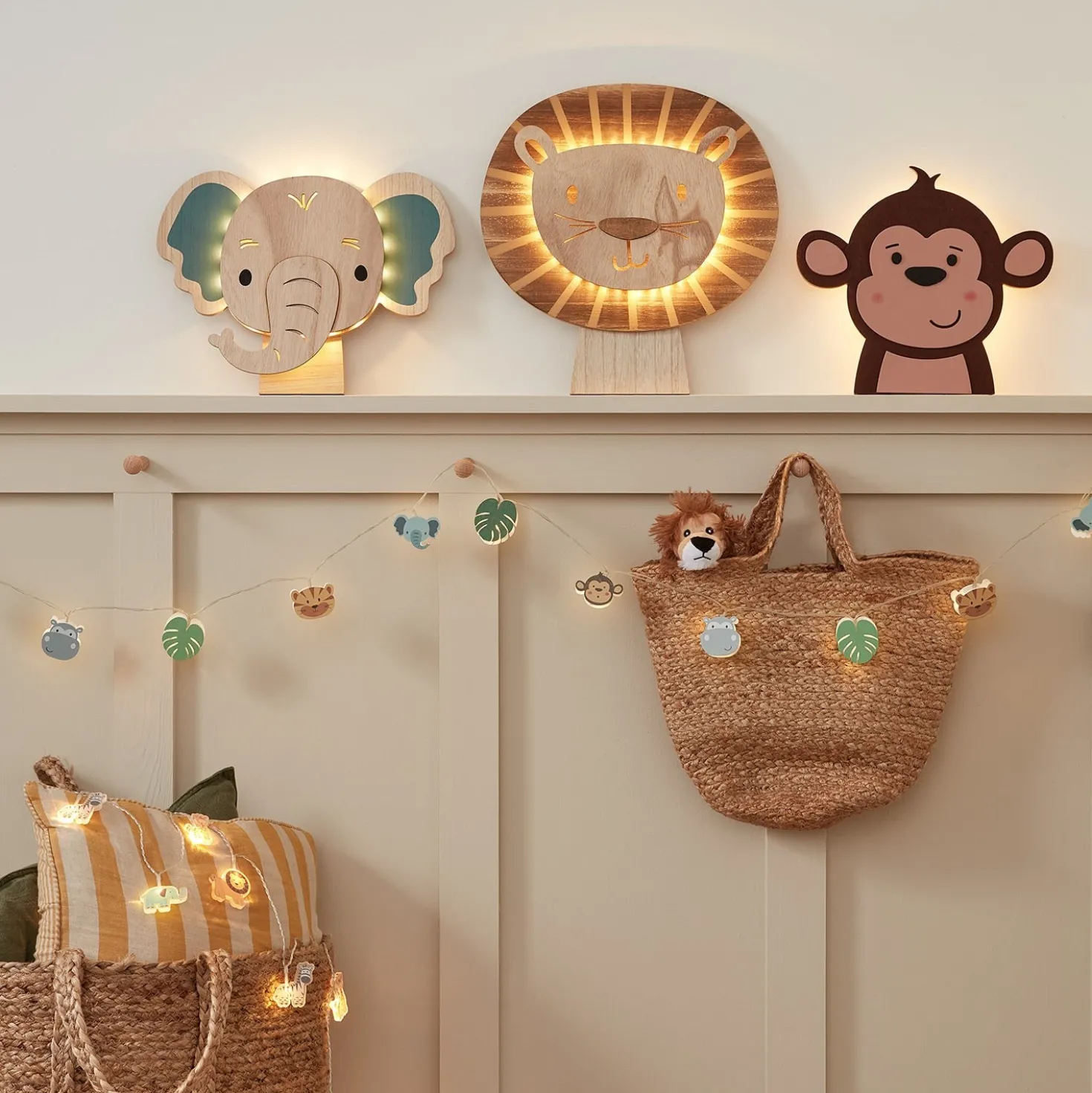 5er Set Safari Kinderzimmerlampen