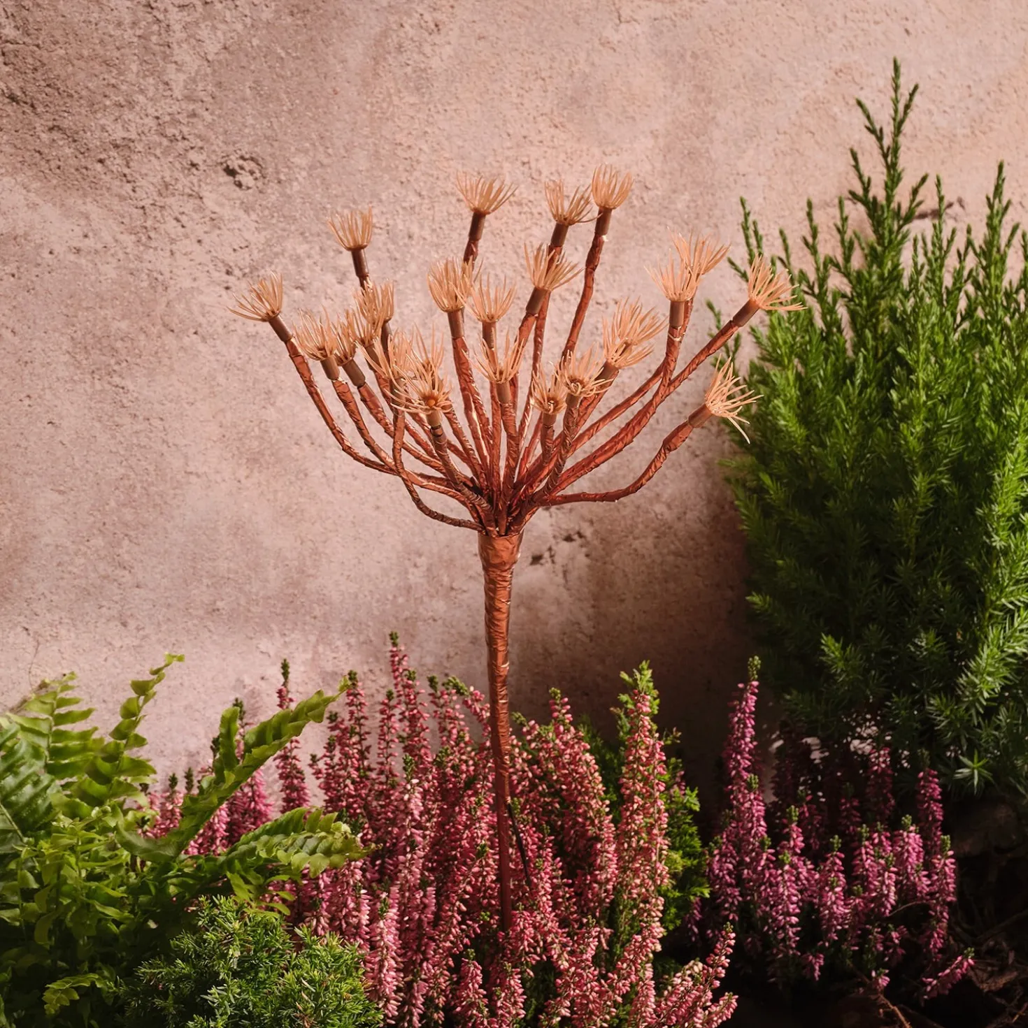 3er Set Solar-Gartenstecker warmweiße Pusteblume