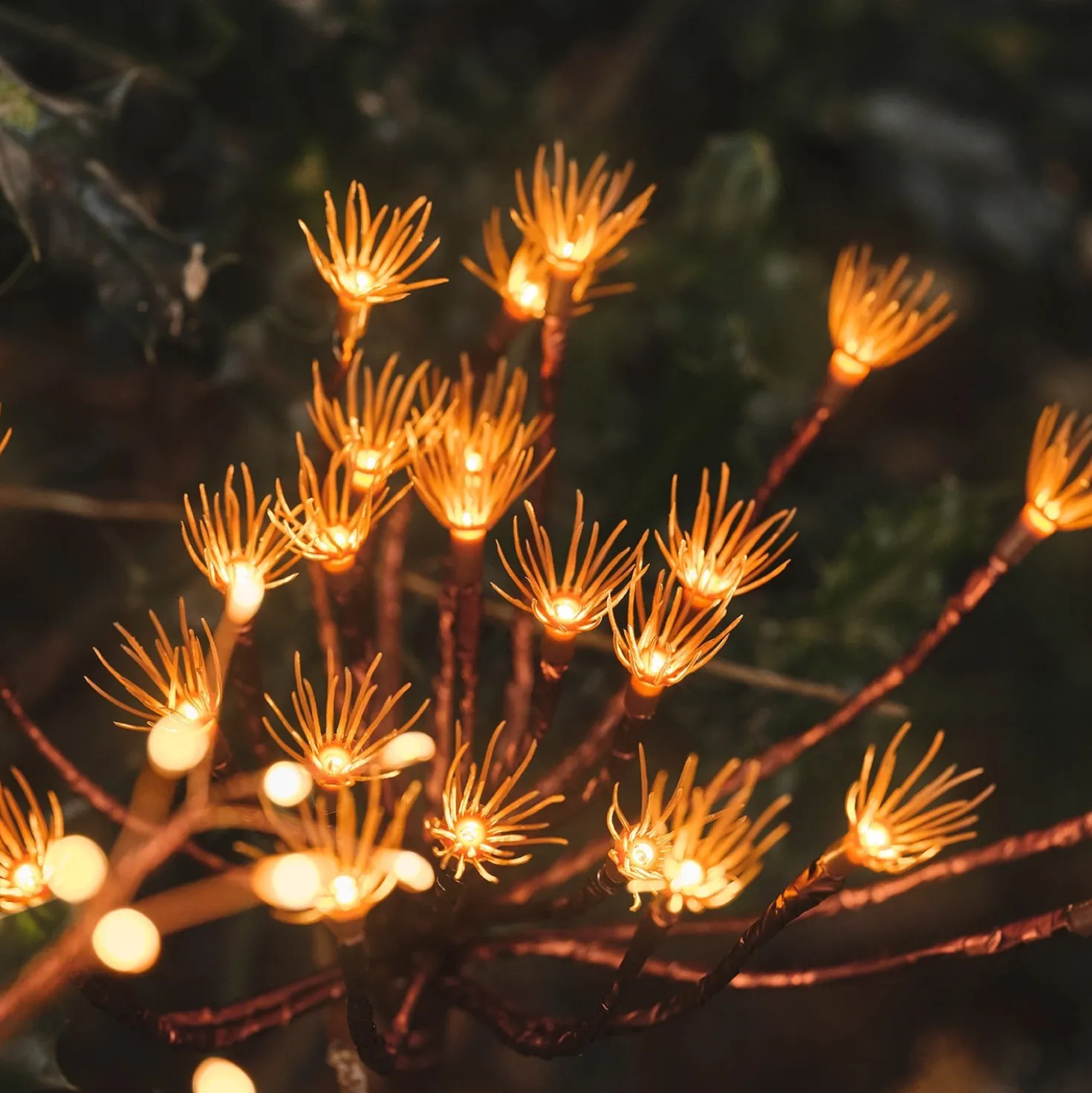 3er Set Solar-Gartenstecker warmweiße Pusteblume